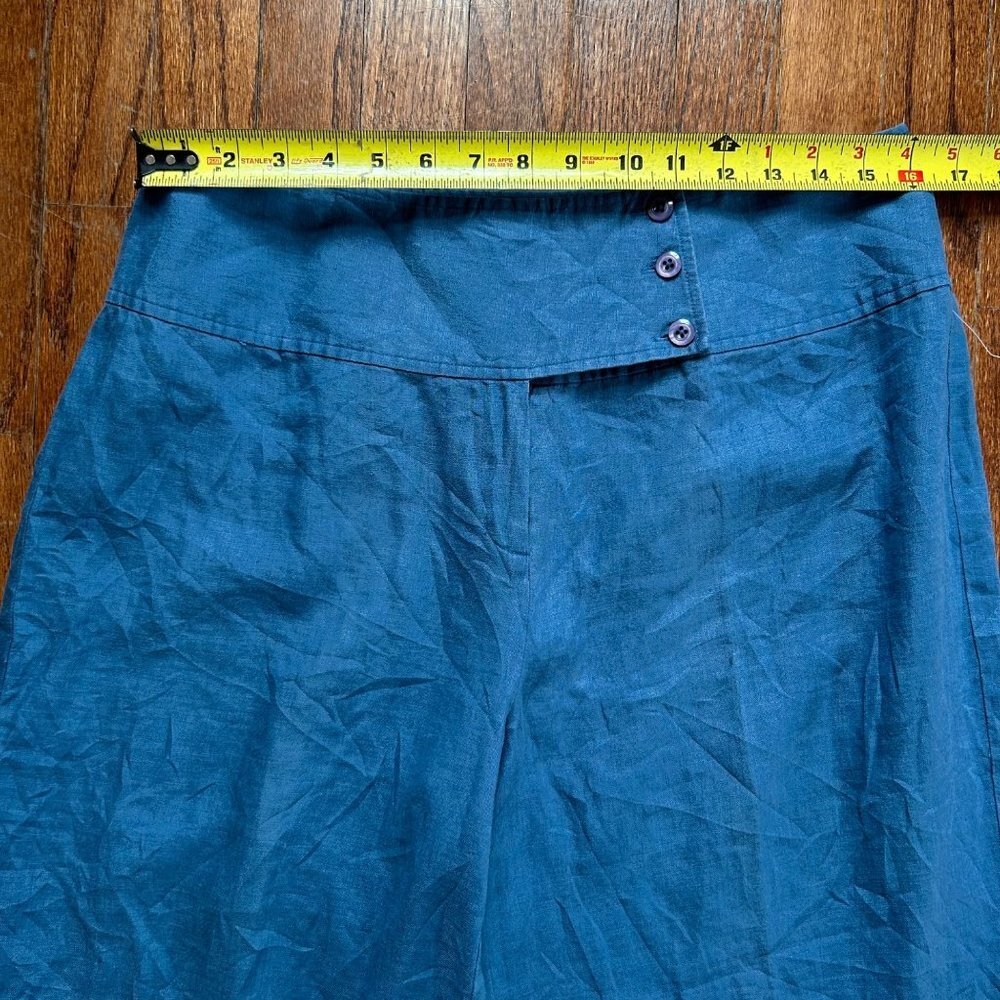Vintage Willi Smith Womens Pants Size 14 Linen Wide Leg Trousers 90s Y2K New - Picture 8 of 12